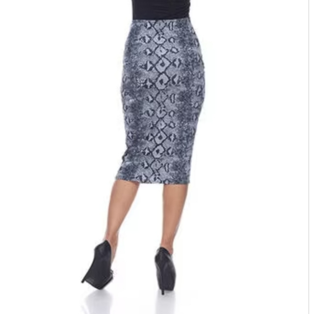 Plussize White Mark Couture Snake Print Pencil Skirt 3X - Picture 3 of 7